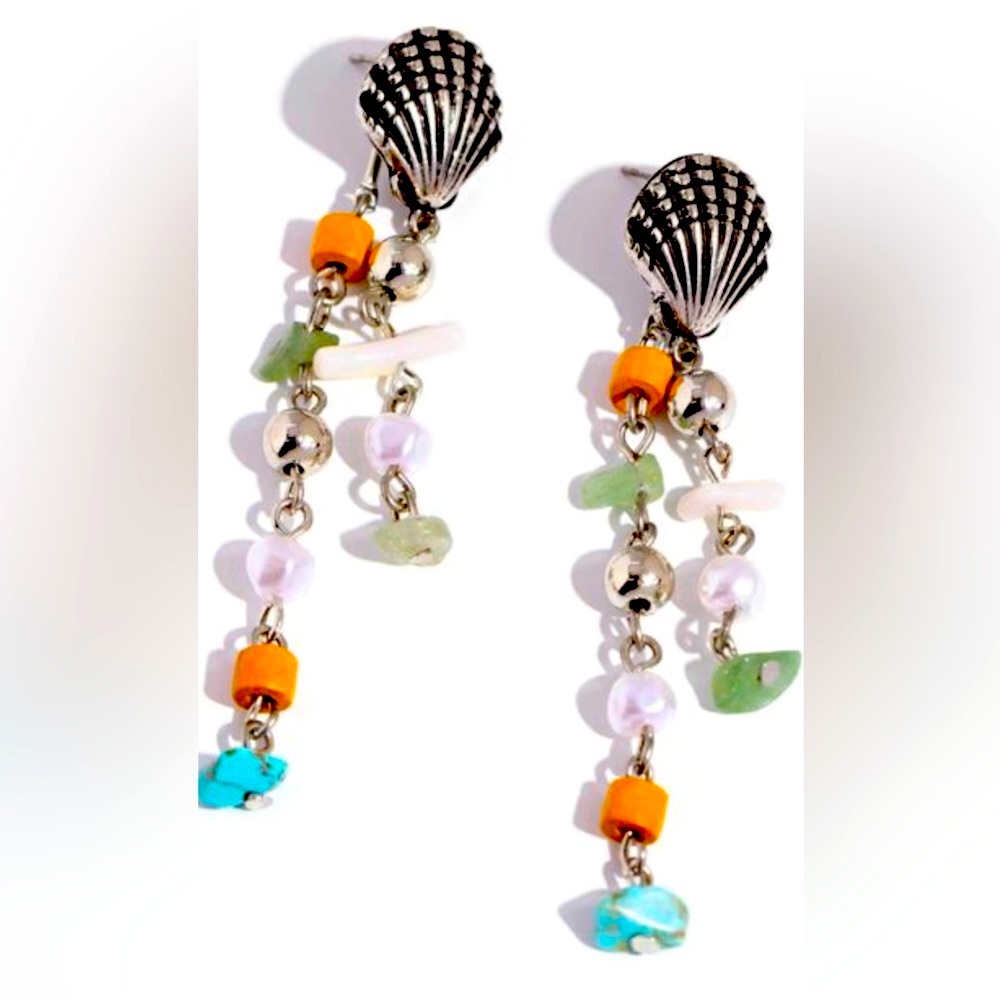 🔥🧜🏻‍♀️🧜BEACH PLEASE❗️ PAPARAZZI “COASTLINE COLLECTION” MULTI POST EARRINGS❗️ - Picture 1 of 4